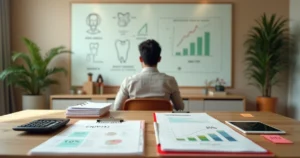 Profissional autônomo brasileiro comparando impostos de pessoa física e PJ em mesa com documentos