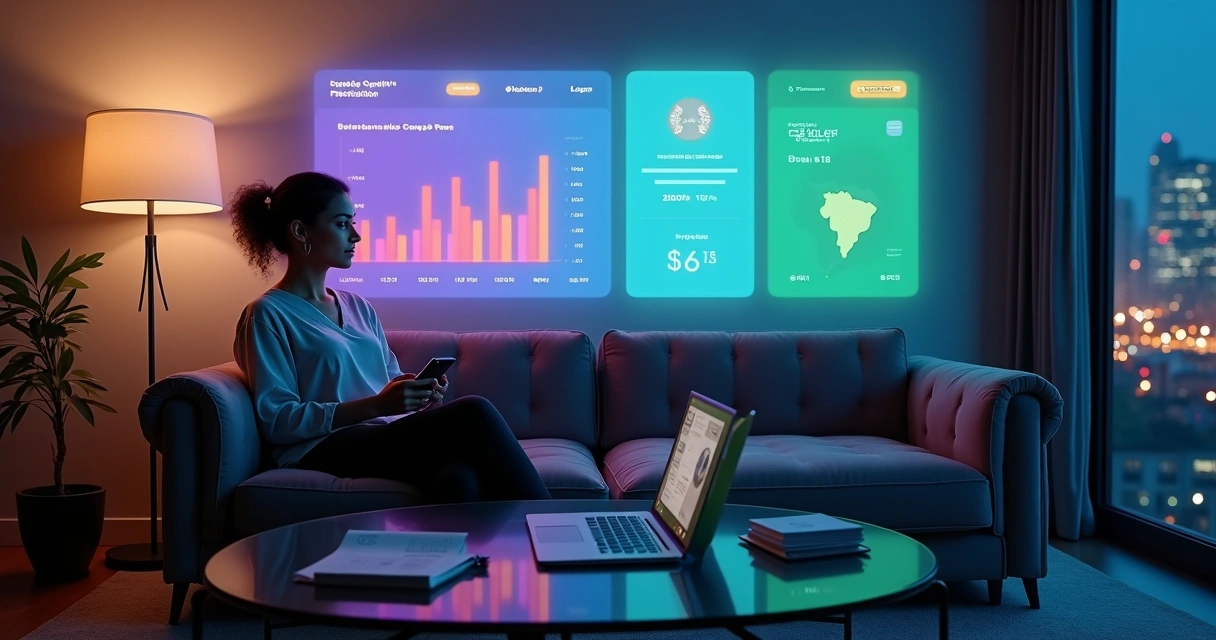 Criadora de conteúdo brasileira observa projeção com dados de impostos digitais
