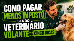 Veterinário volante organiza finanças em carro adaptado enquanto segura cachorro pequeno